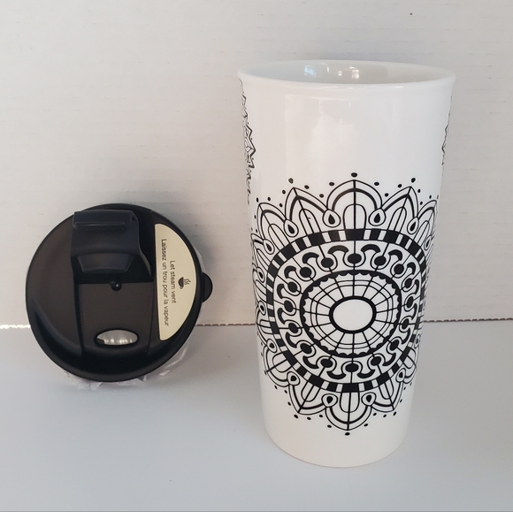 Black Ink Just Add Color 17 oz Ceramic Travel Tall Cup w/Lid New Open Box *READ* - Picture 5 of 14